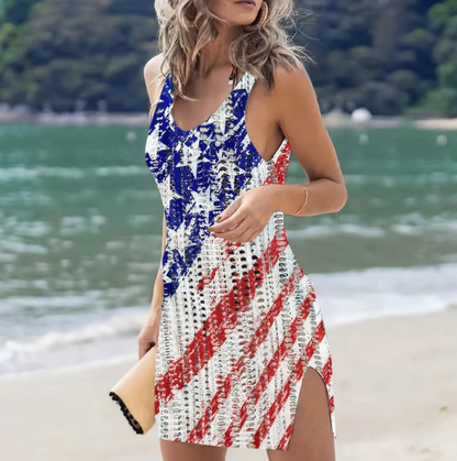 The Fourth of July Dress | American Flag Crochet Cover-Up